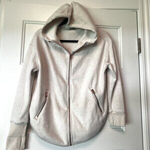 Athleta Cozy Sherpa-Lined Hoodie Jacket ; gold toned zipper- XS
